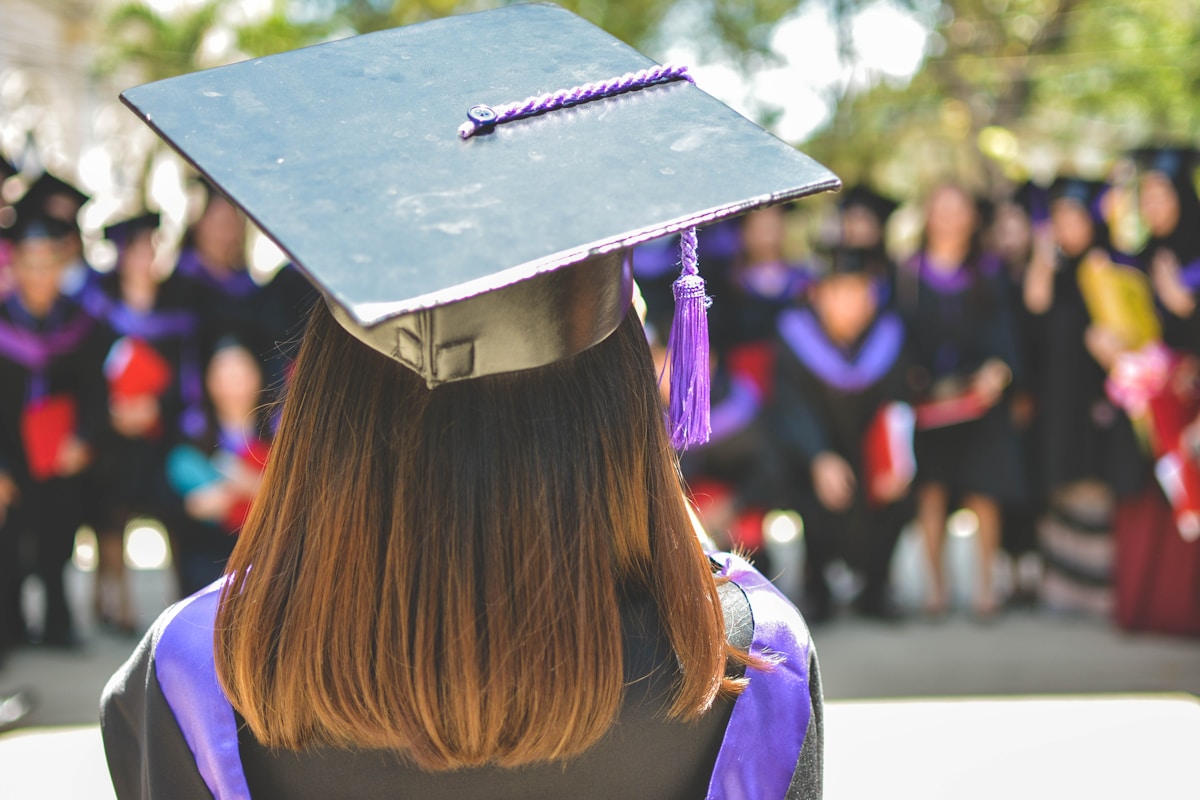 A graduate celebrating an educational milestone